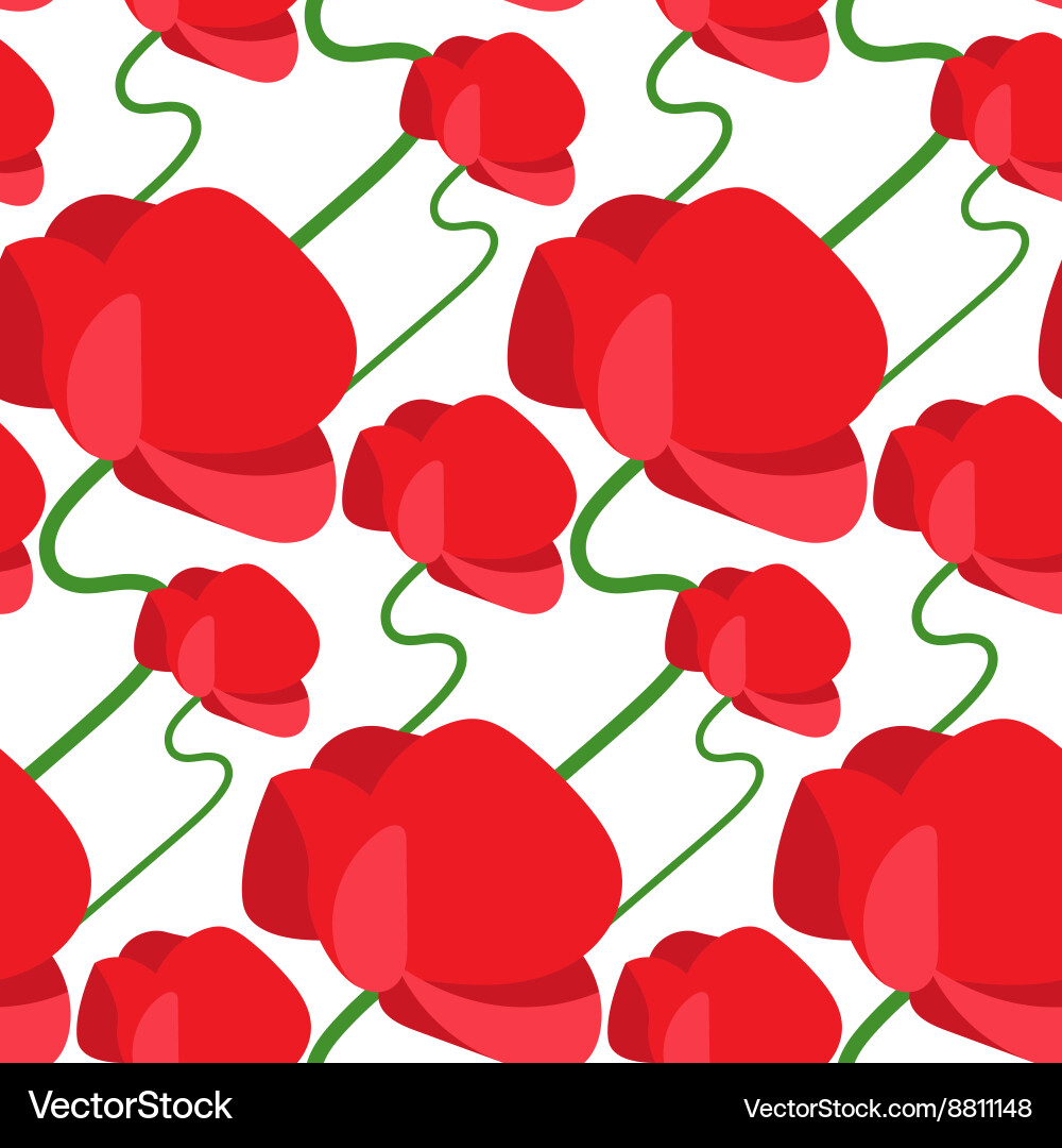 Seamless pattern of abstract poppy Vector Image