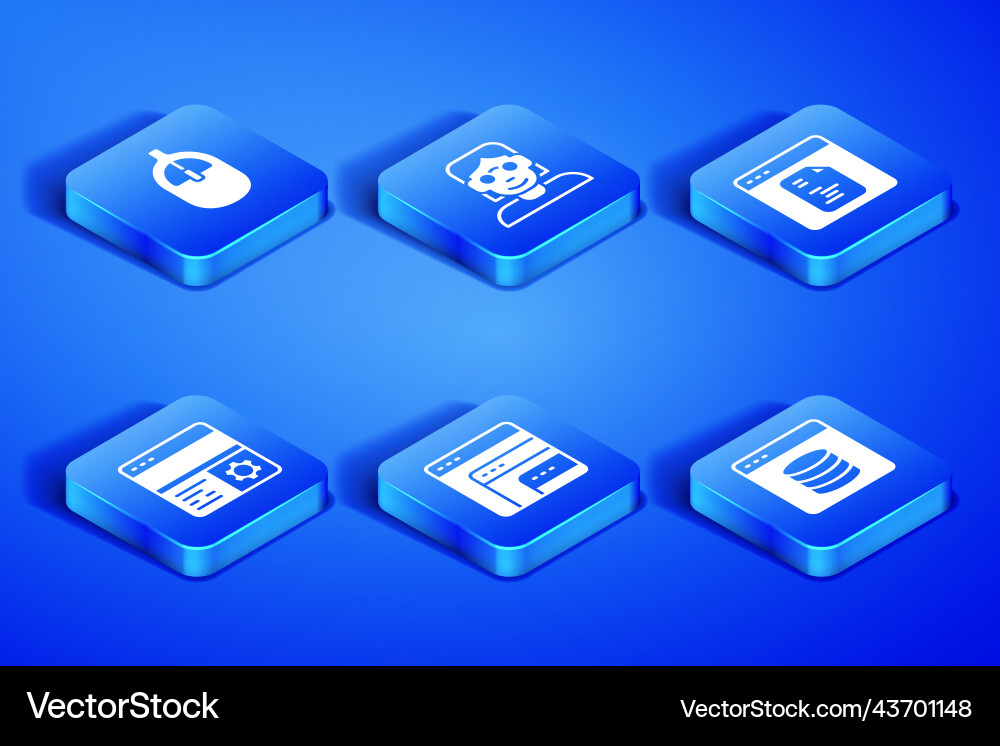 Set server data web hosting computer mouse Set server data web hosting computer mouse vector image