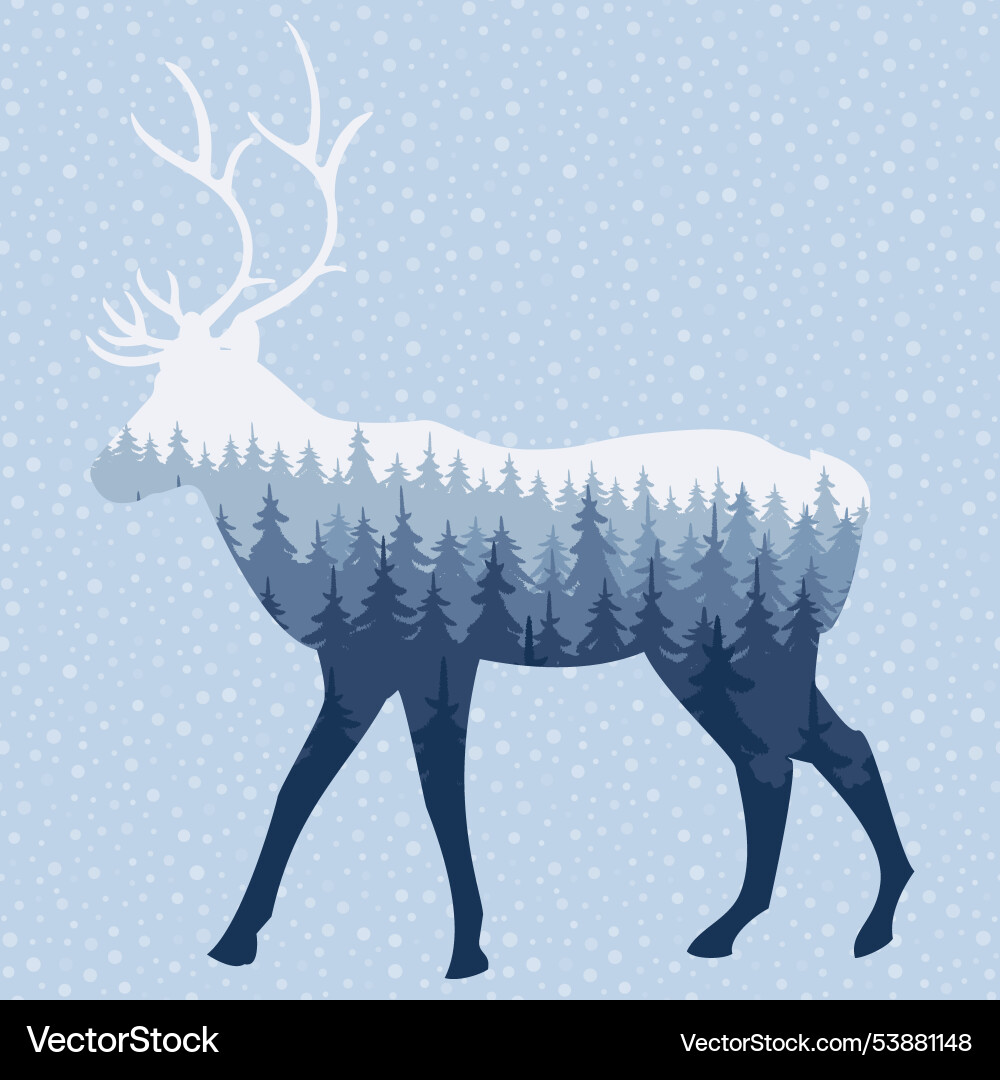 Silhouette of a deer against the background Silhouette of a deer against the background vector image