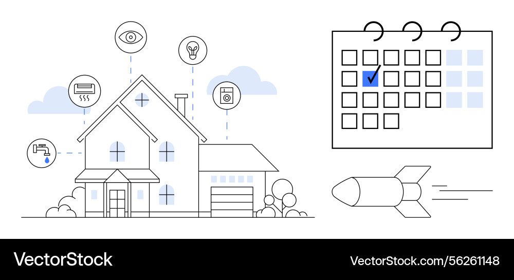 Smart home automation with scheduling and rapid Vector Image