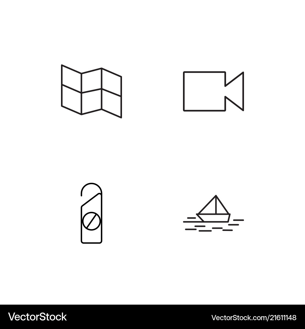 Travel linear icons set simple outline Vector Image