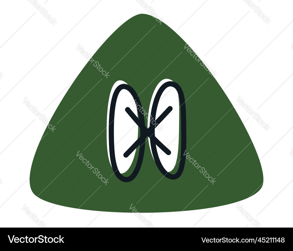 Triangular button in doodle style vector image