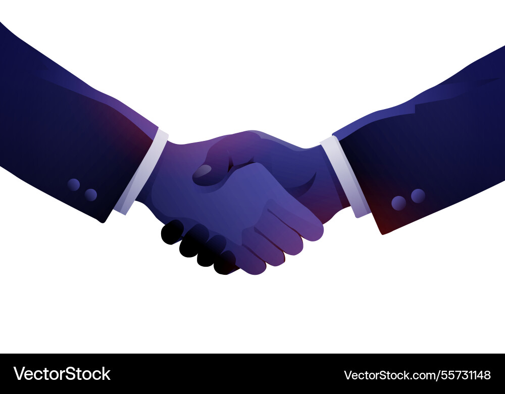 Two business people shake hand to seal the deal Two business people shake hand to seal the deal vector image
