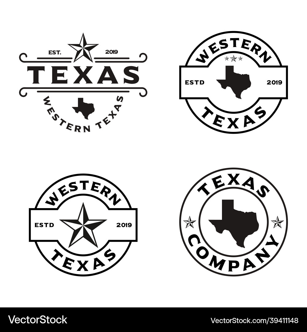 Vintage Western Texas Logo Vector Image