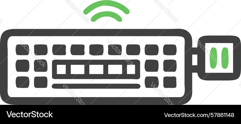 Wireless keyboard with mouse and usb receiver vector image