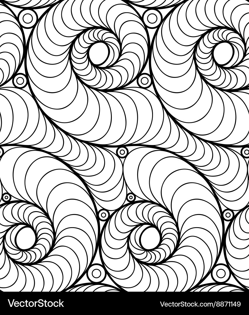 Abstract Line Pattern - Spirals & Waves vector image