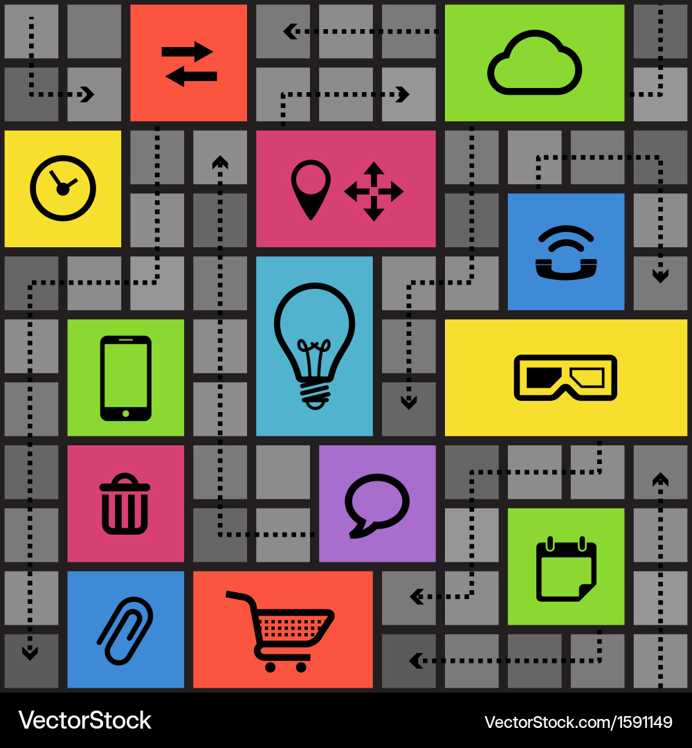 Abstract scheme with color tiles vector image