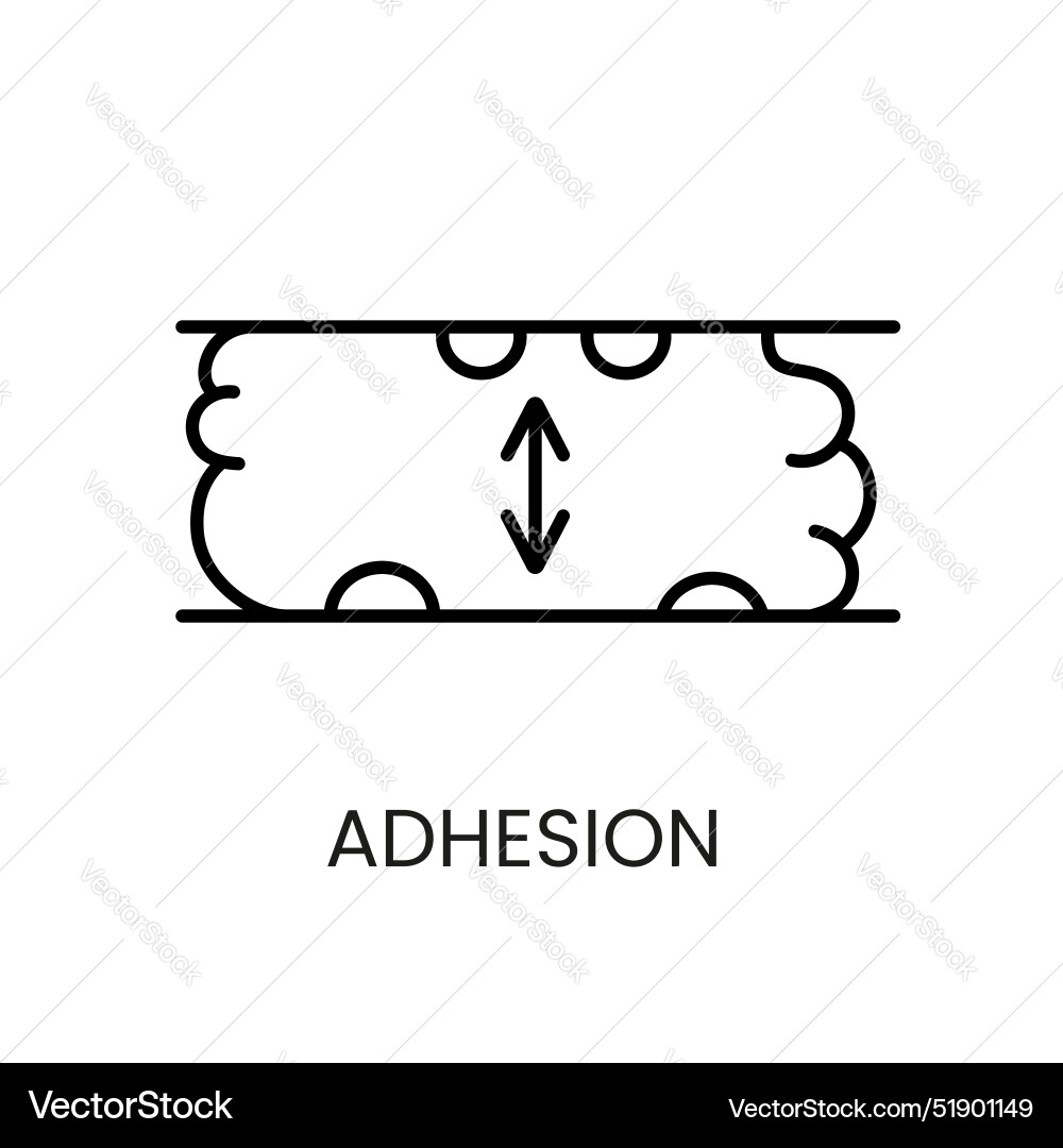 Adhesion line icon with editable stroke Vector Image
