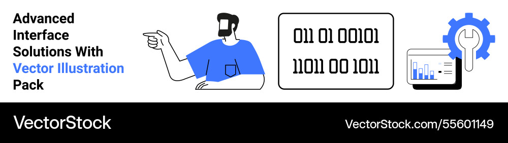 Advanced tech solutions featuring binary code vector image