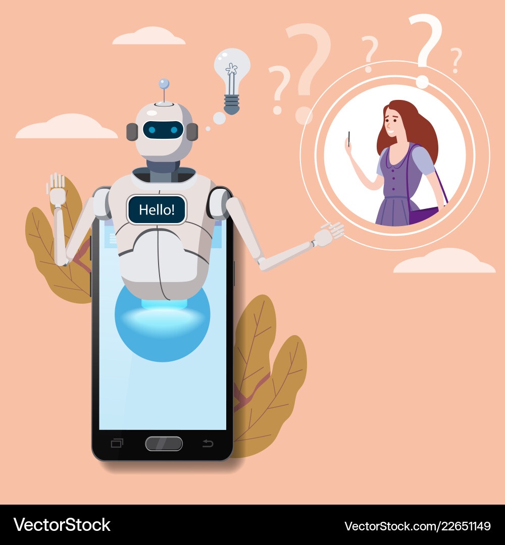 AI Chatbot Robot - Virtual Assistant vector image