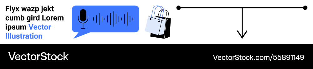 Audio message shopping bag and navigation arrow Audio message shopping bag and navigation arrow vector image