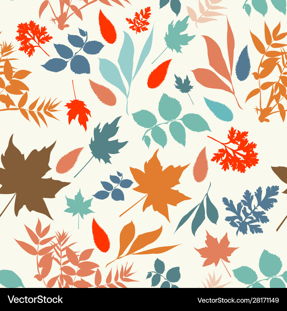 Autumn Leaf Pattern - Rustic & Colorful vector image