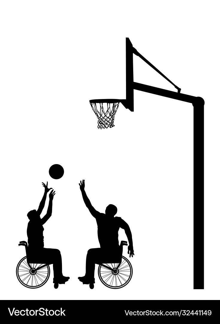 Basketballspieler im Rollstuhl Silhouette Basketballspieler im Rollstuhl Silhouette vektorbild