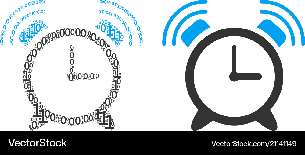Buzzer composition of binary digits vector image