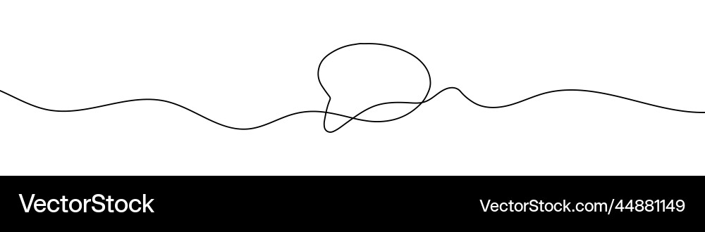 Continuous line drawing of speech bubble linear Continuous line drawing of speech bubble linear vector image