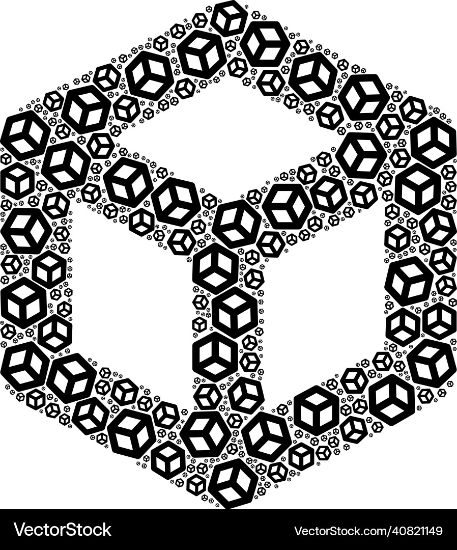 Cube recursive icon composition of self items vector image