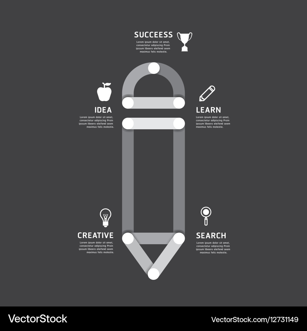 Data Process Line Chart with Icons Vector Image