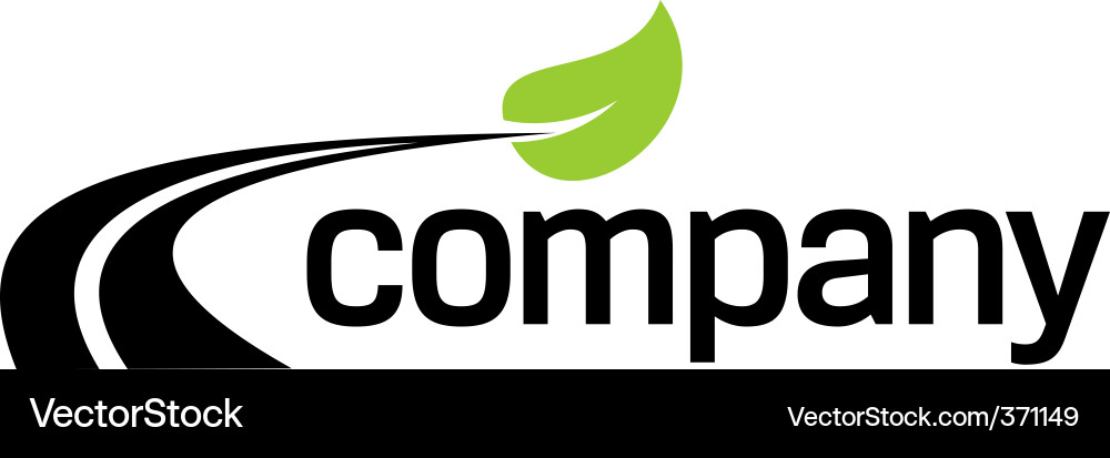 Eco Transport Logo - Road & Leaf vector image
