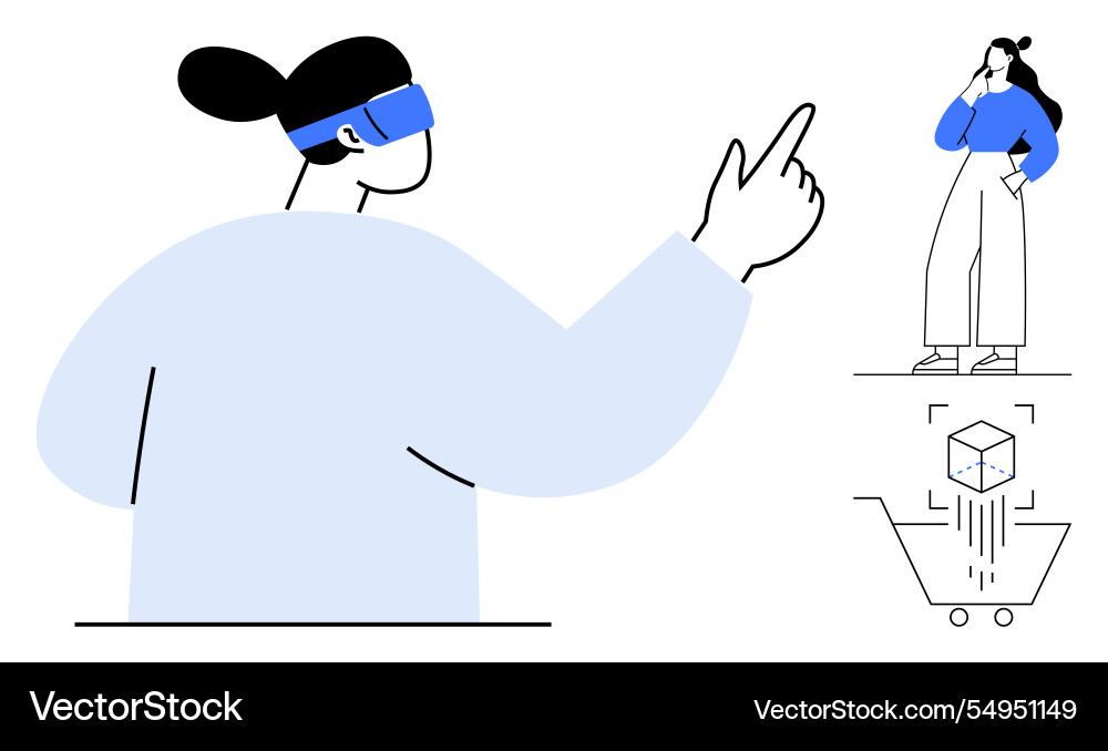 Exploring virtual and augmented reality Vector Image