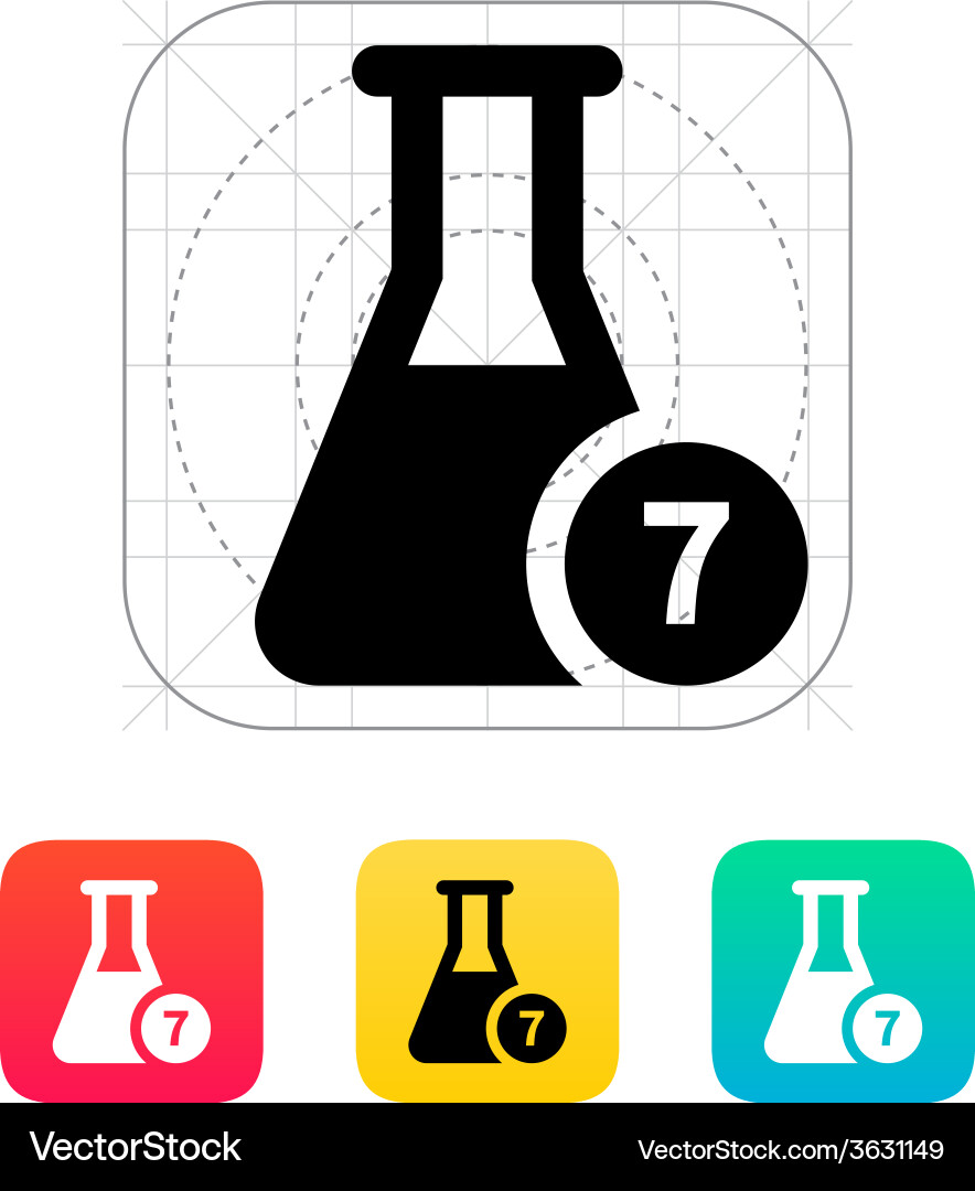 Flask with number icon Vector Image