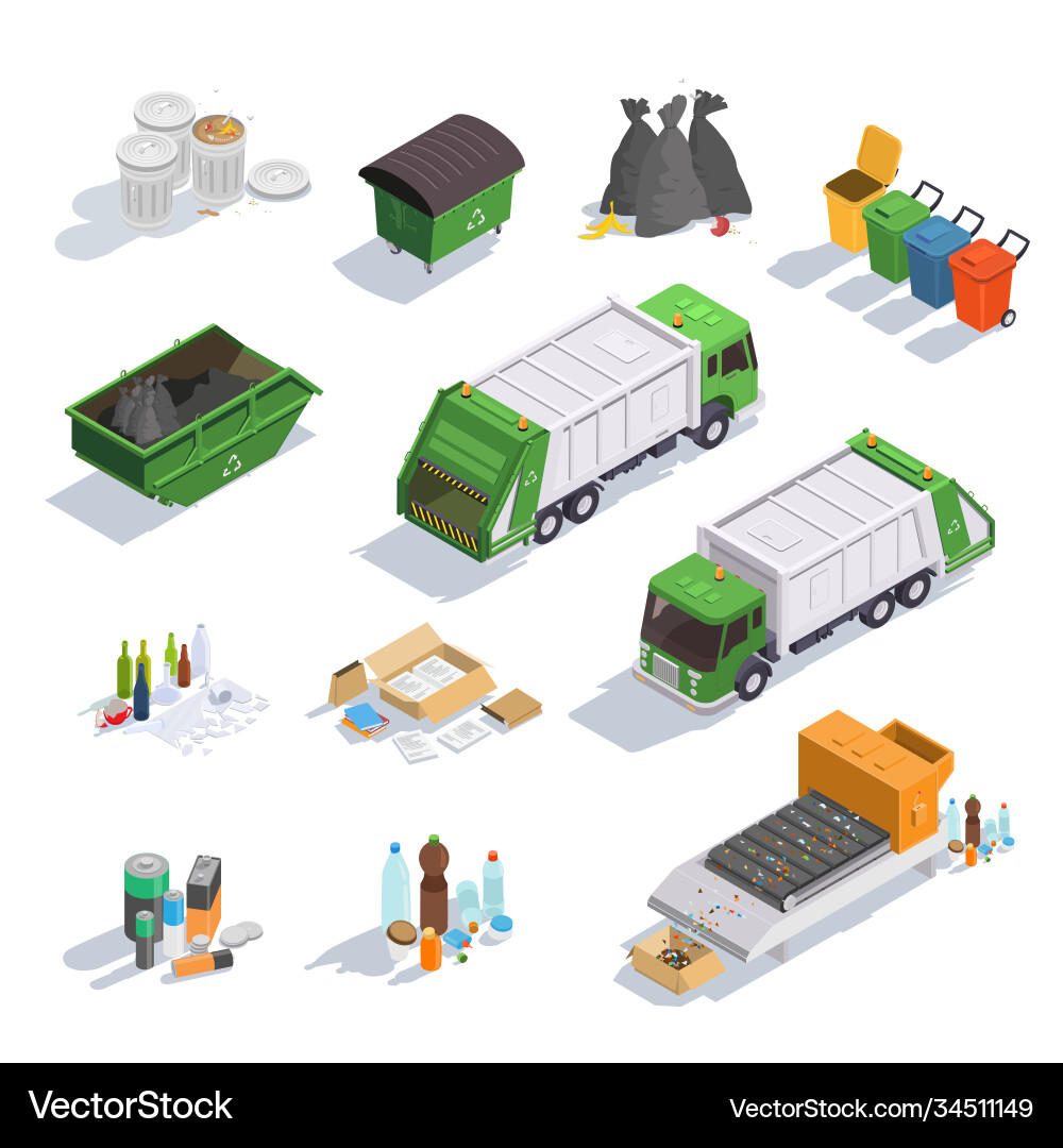 Garbage and recycling sorting for environmental Garbage and recycling sorting for environmental vector image