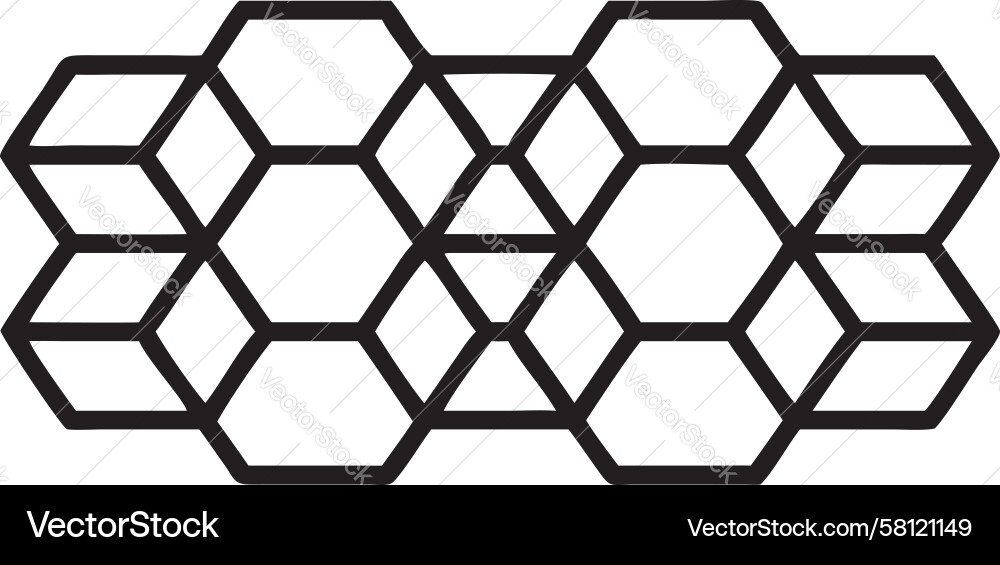 Geometric Hexagonal Grid Vector Image