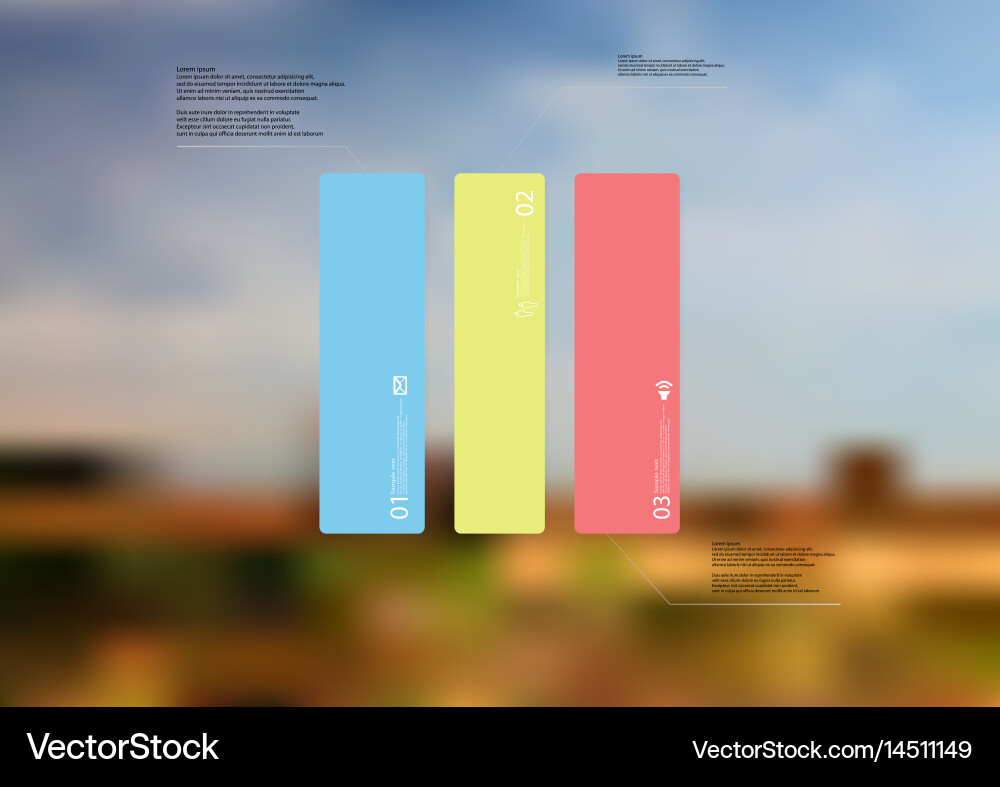 Infographic template with rectangle vertically vector image