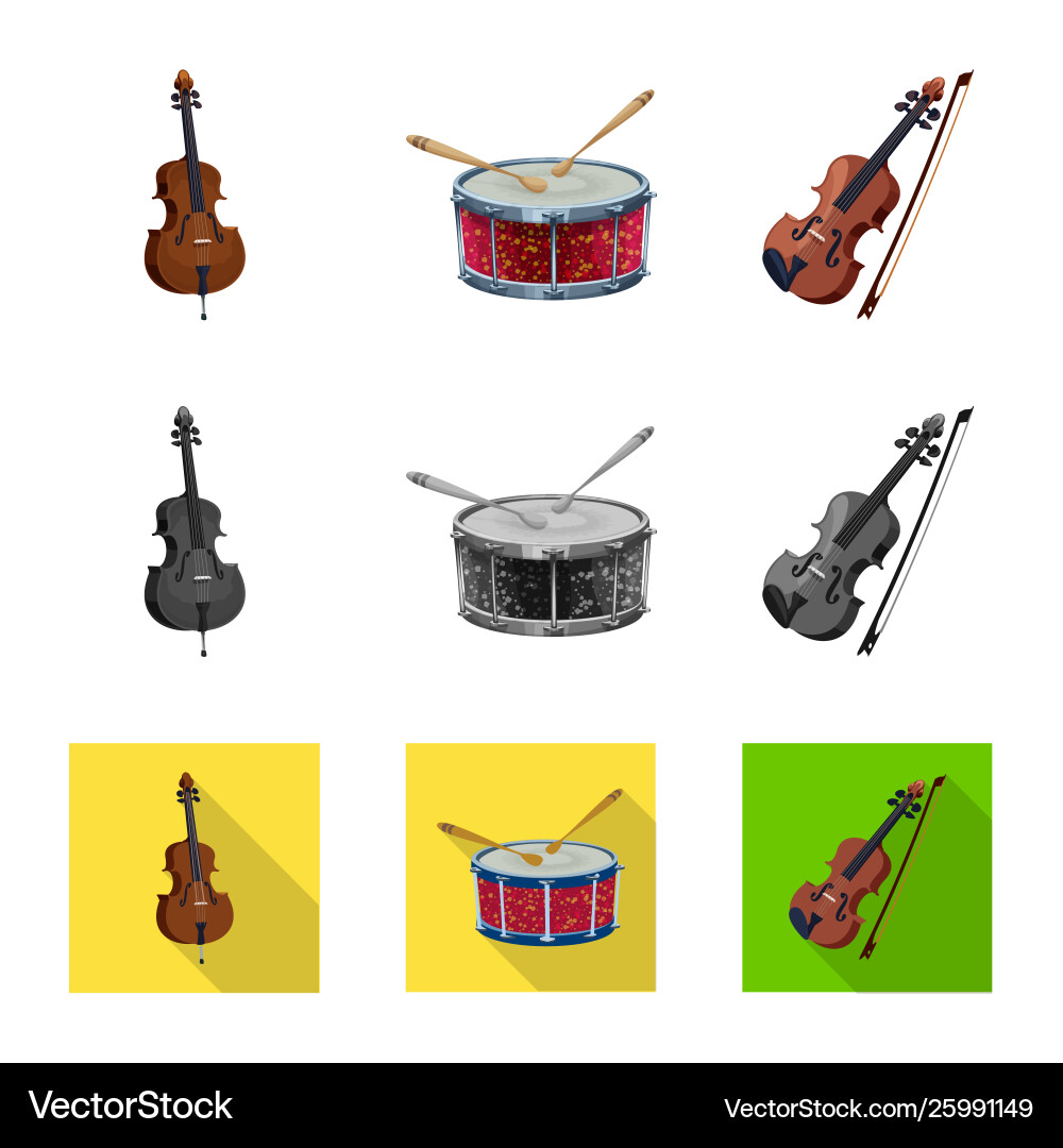 Isolated object music and tune sign set Vector Image