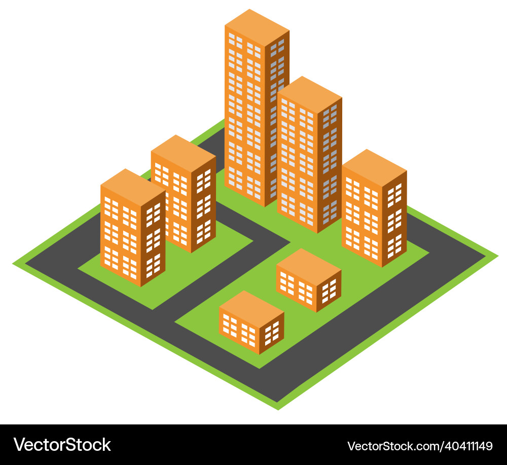 Isometric urban architecture block building Isometric urban architecture block building vector image