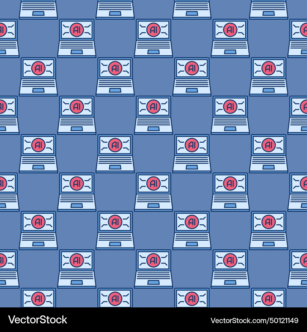Laptop ai computer artificial intelligence device Vector Image