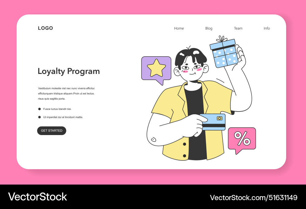 Loyalty program web banner or landing page Vector Image
