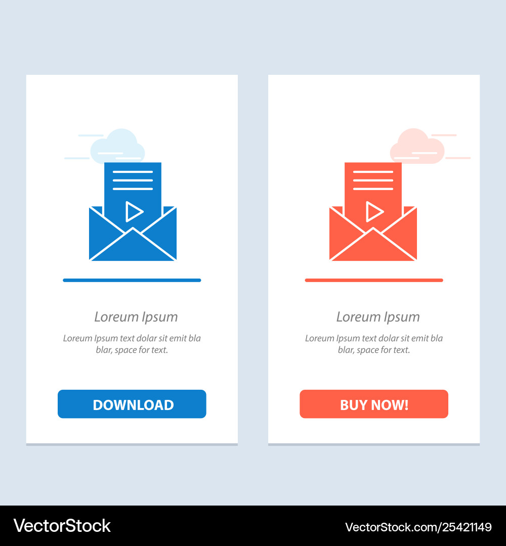 Mail message sms video player blue and red Mail message sms video player blue and red vector image