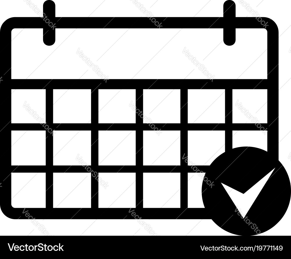 Marking calendar icon simple style Vector Image