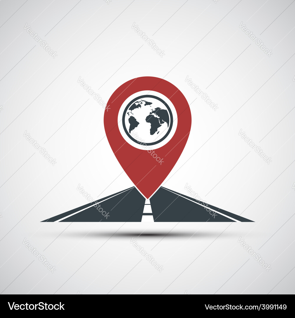 Road Pointer Location Icon Vector Image