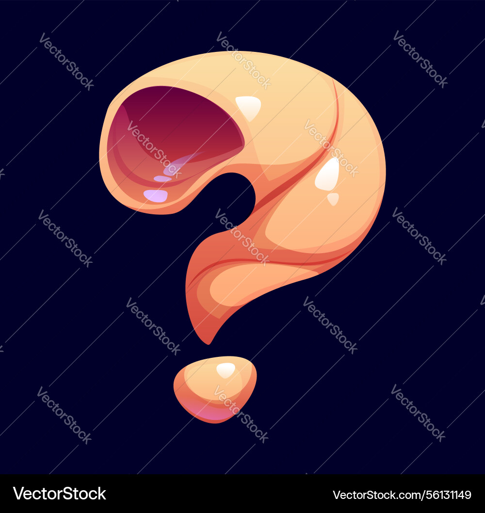 Seashell cartoon font punctuation question mark Seashell cartoon font punctuation question mark vector image
