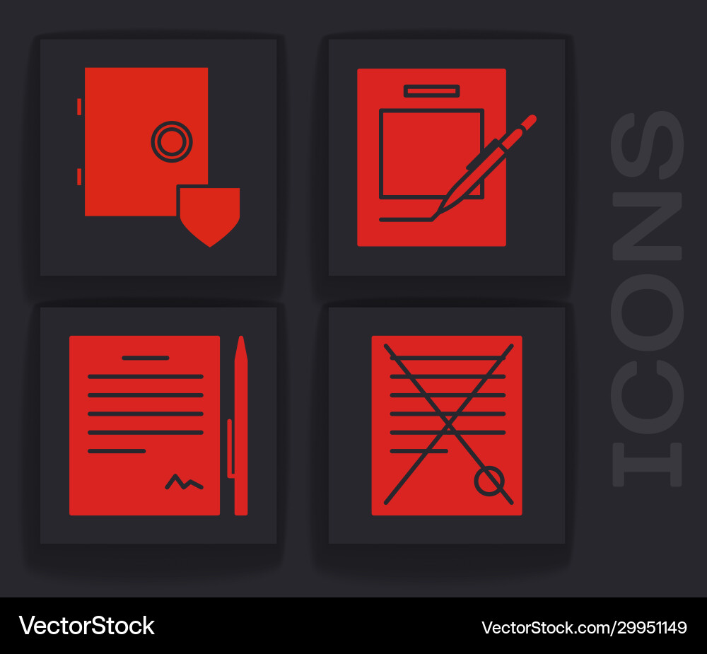 Set delete file document safe with shield blank Set delete file document safe with shield blank vector image