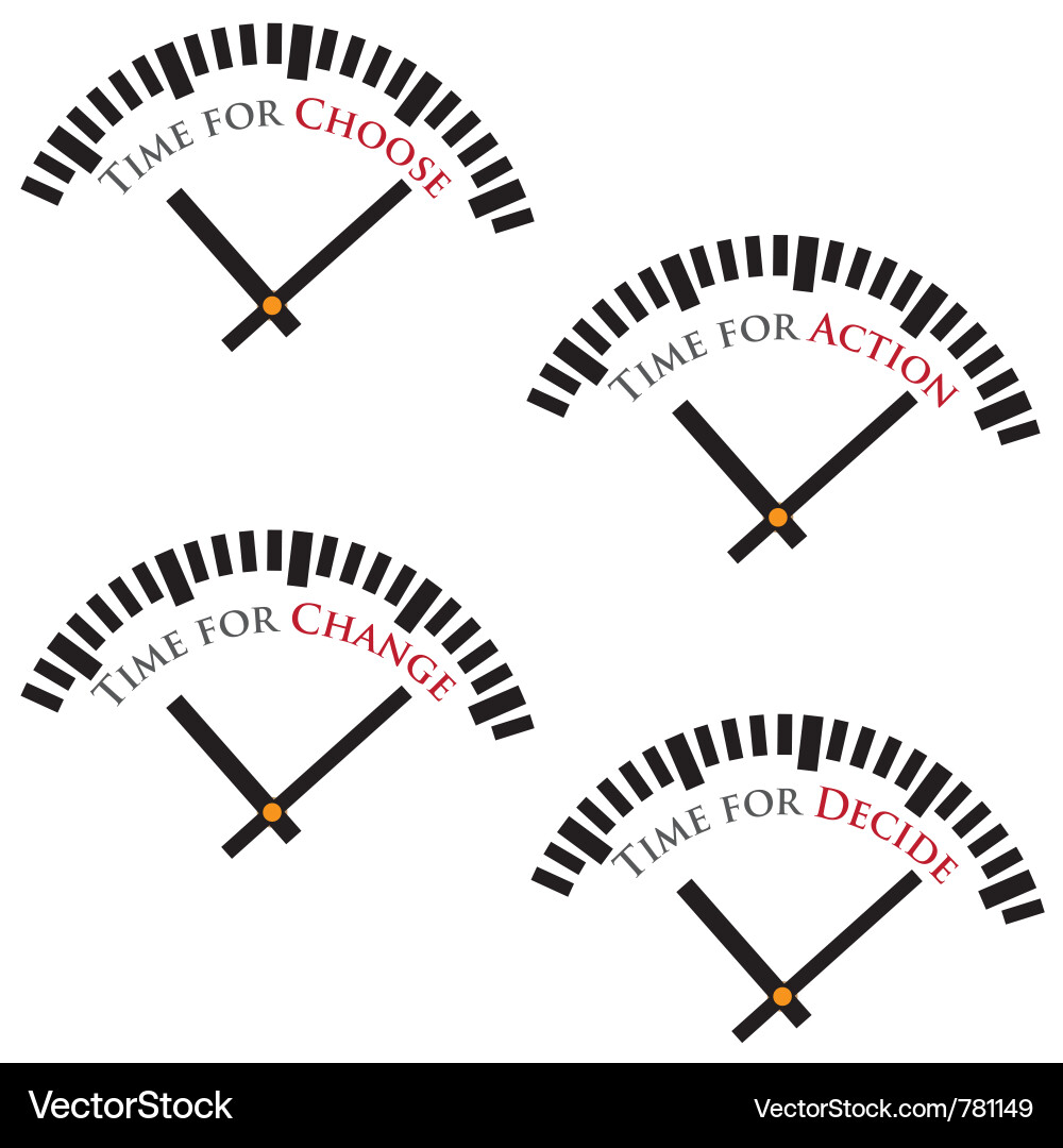 Set of time concepts vector image