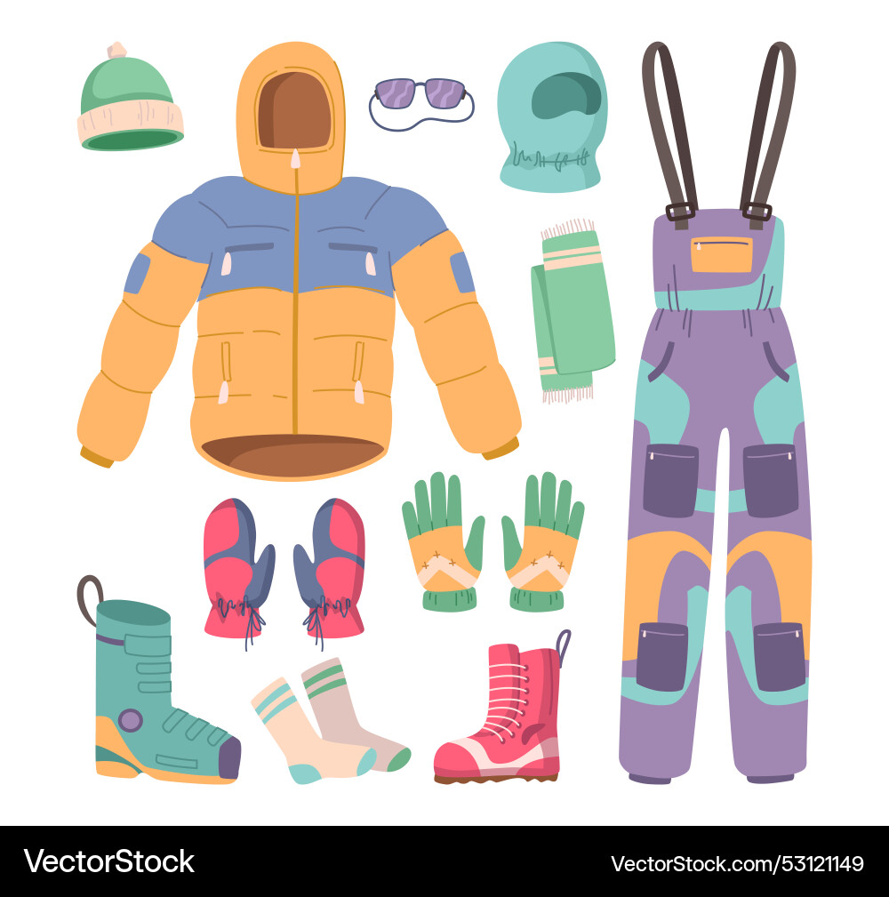 Sporting accessories for winters activities Sporting accessories for winters activities vector image