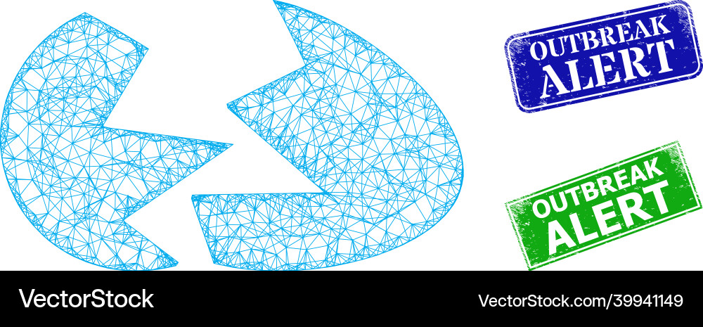 Textured outbreak alert imprints and triangle mesh Textured outbreak alert imprints and triangle mesh Vector Image