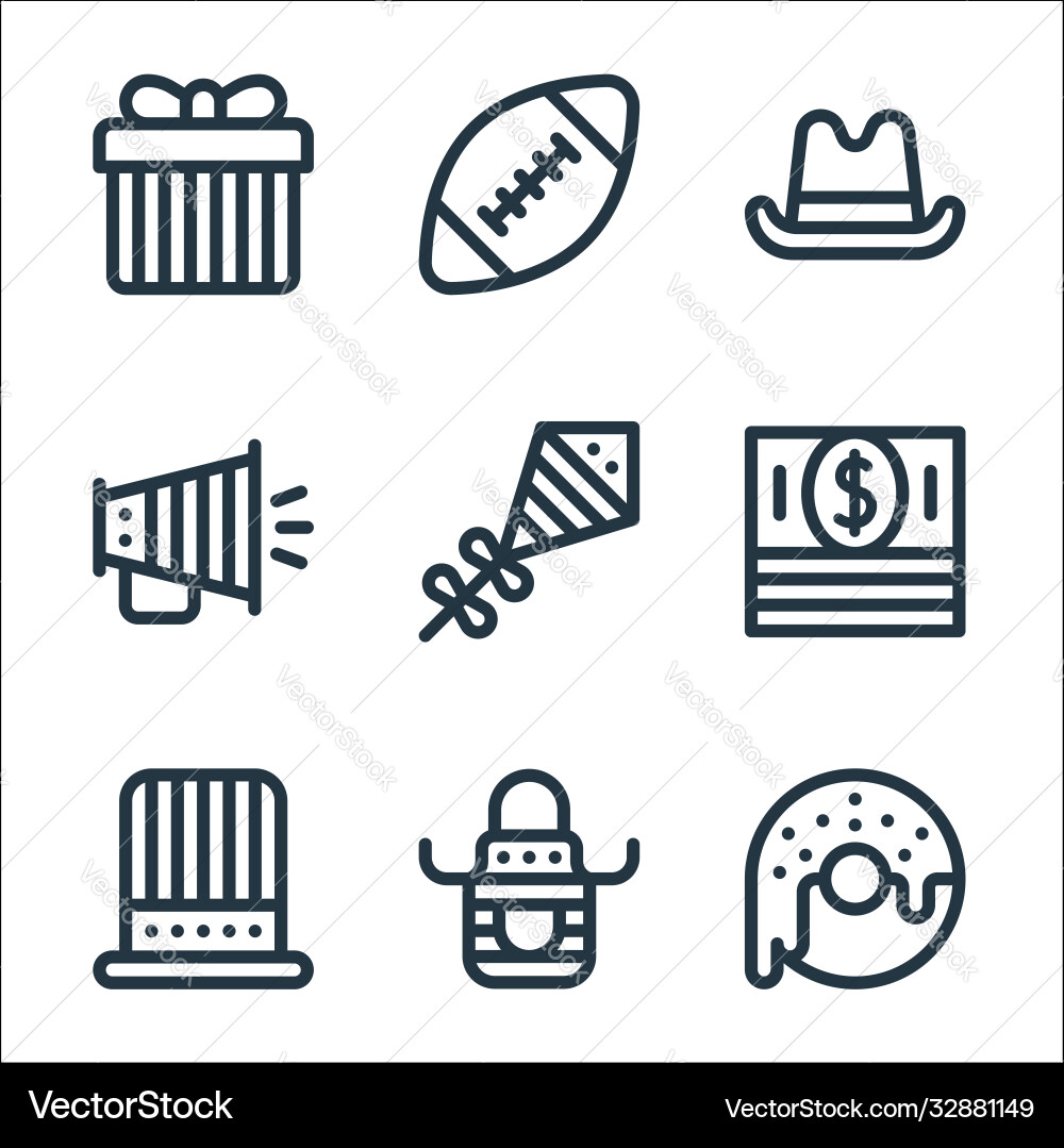 Th july line icons linear set quality Th july line icons linear set quality vector image