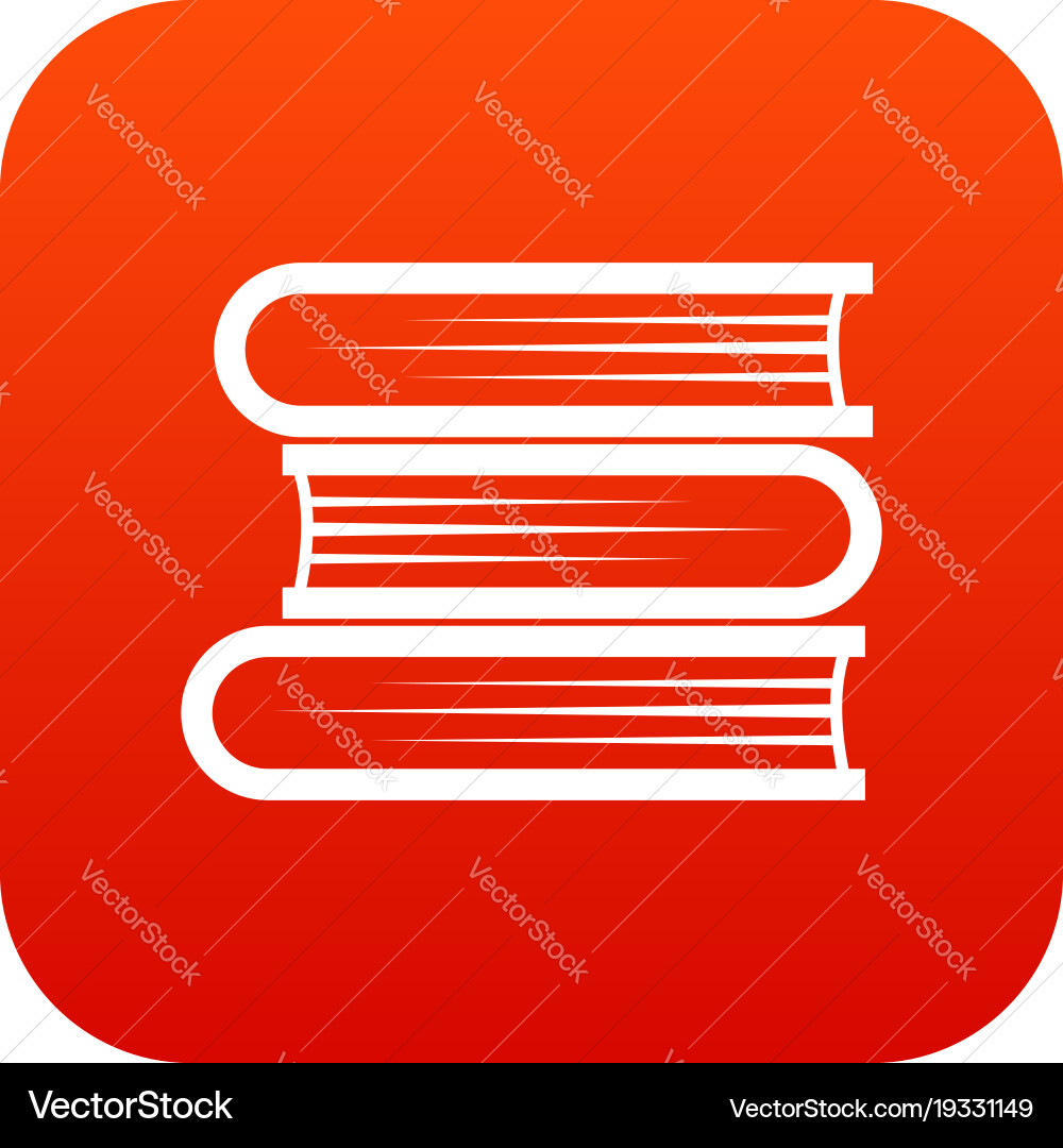 Three tutorial icon digital red Vector Image