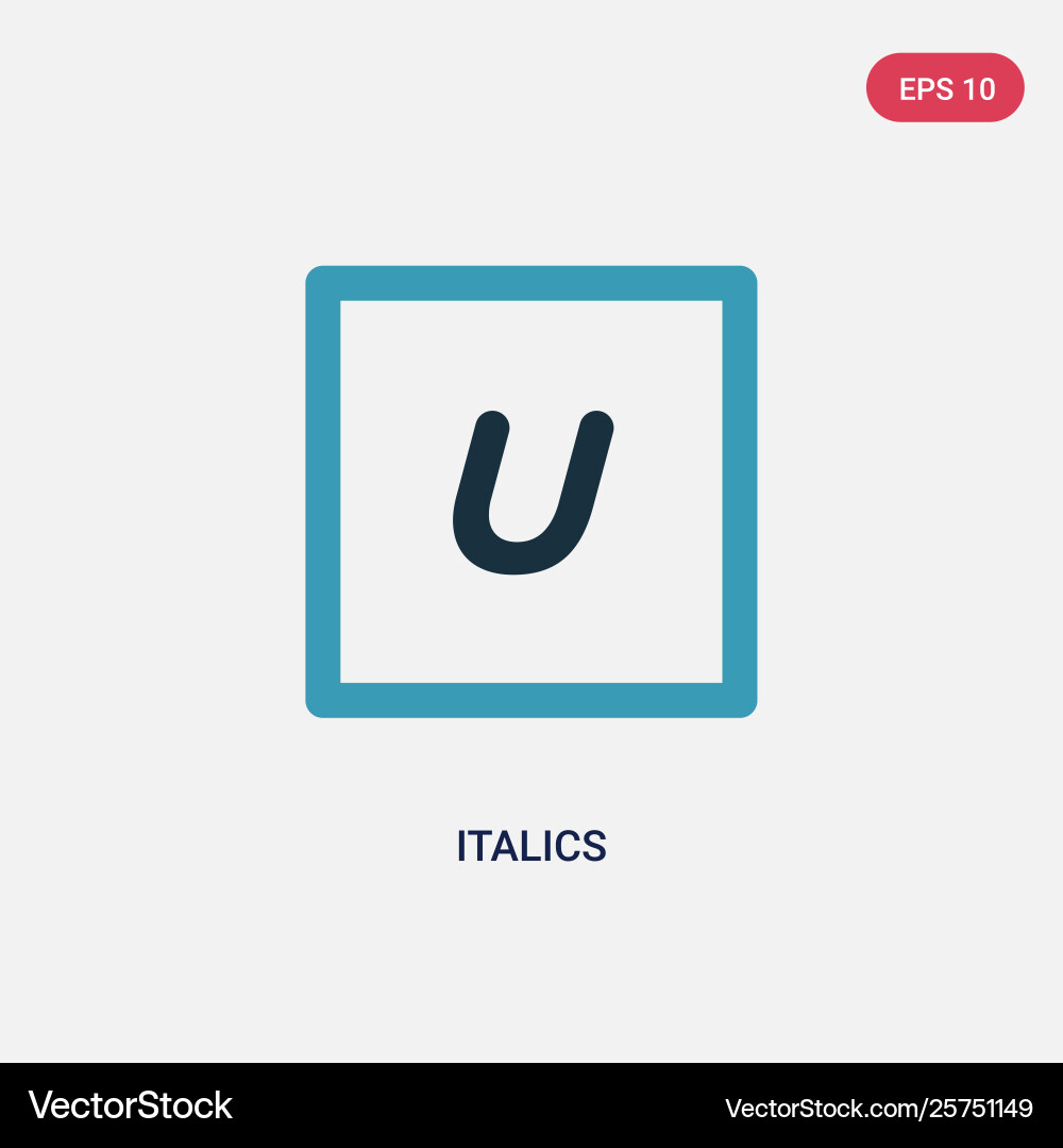 Two color italics icon from user interface Two color italics icon from user interface vector image