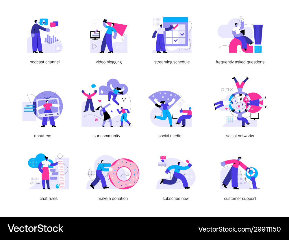 Blogging concepts set Blogging concepts set vector image
