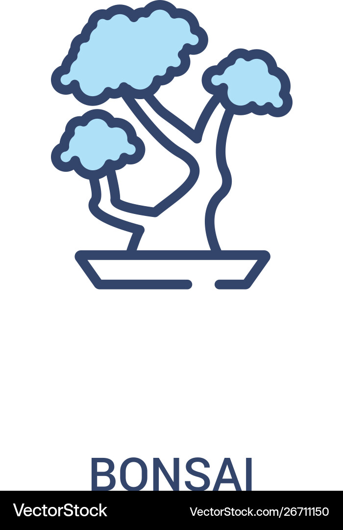 Bonsai concept 2 colored icon simple line element Bonsai concept 2 colored icon simple line element vector image