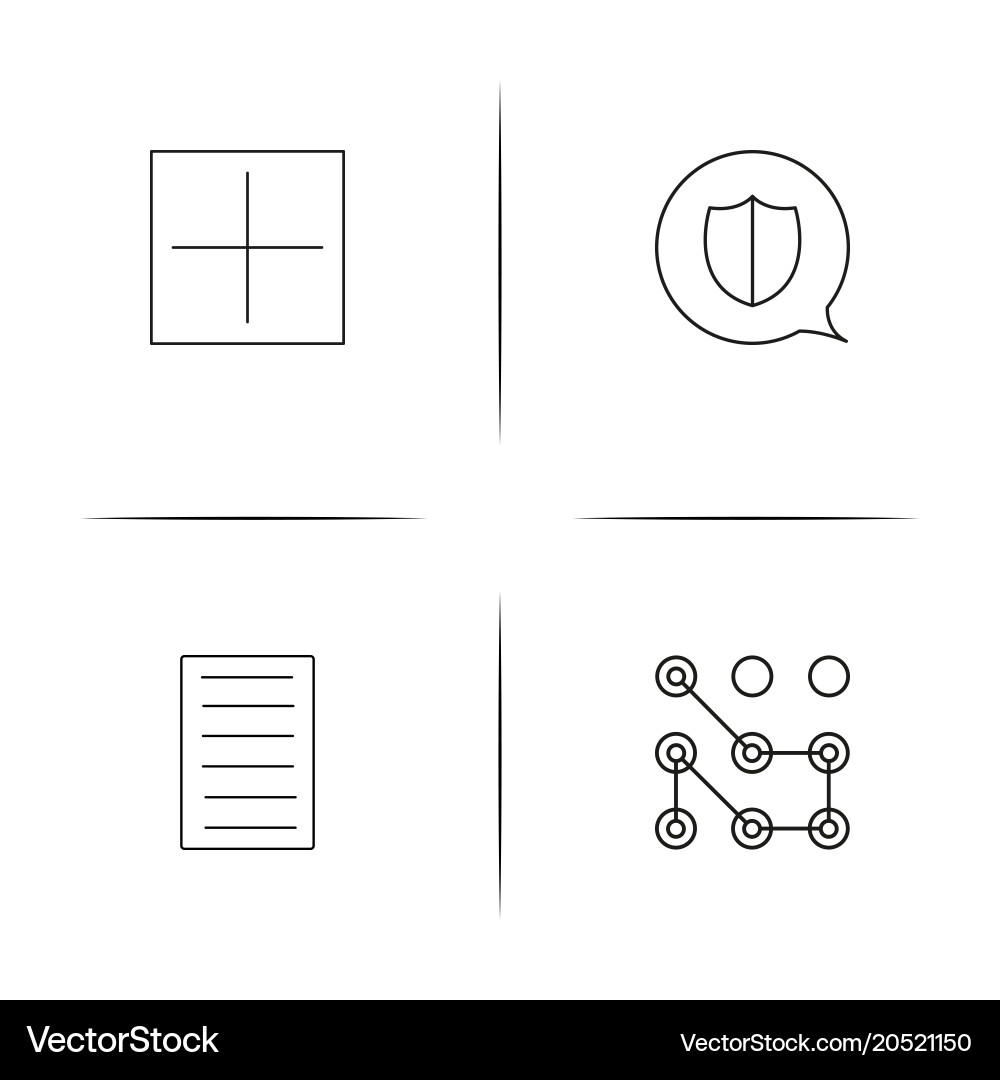 Cyber security simple linear icons set outlined vector image