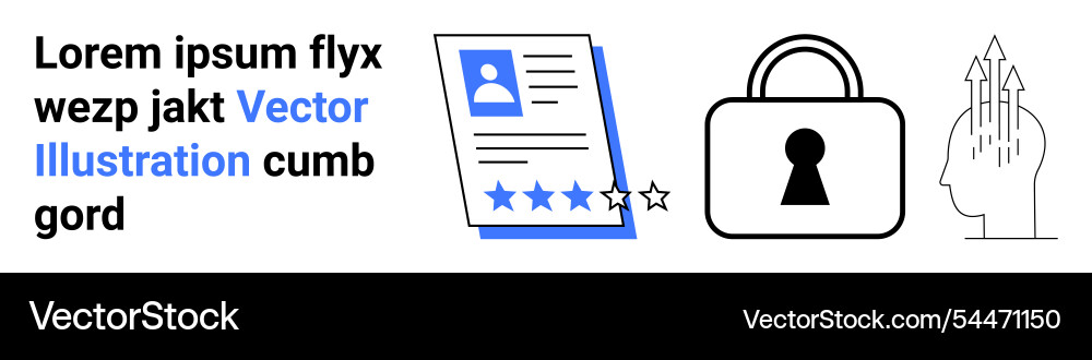 Digital document with profile security lock Digital document with profile security lock vector image