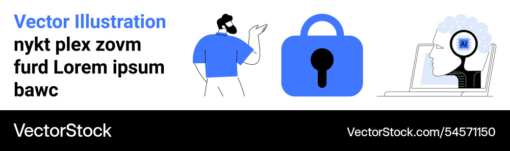 Digital security concepts highlighting user Digital security concepts highlighting user vector image