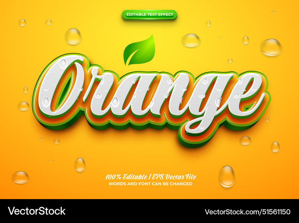 Fresh orange green nature 3d logo template Vector Image