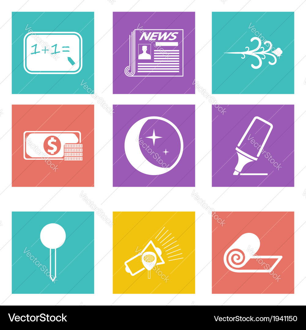 Icons for web design and mobile applications set 8 Vector Image