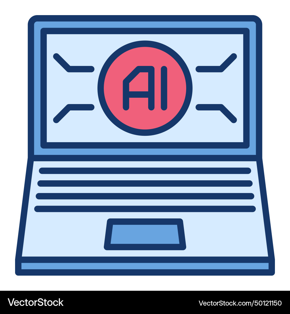 Laptop ai computer artificial intelligence device Laptop ai computer artificial intelligence device vector image